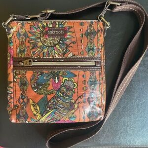 Sakroots Wrapped Canvas Owl Paisley Print Crossbody Bag
